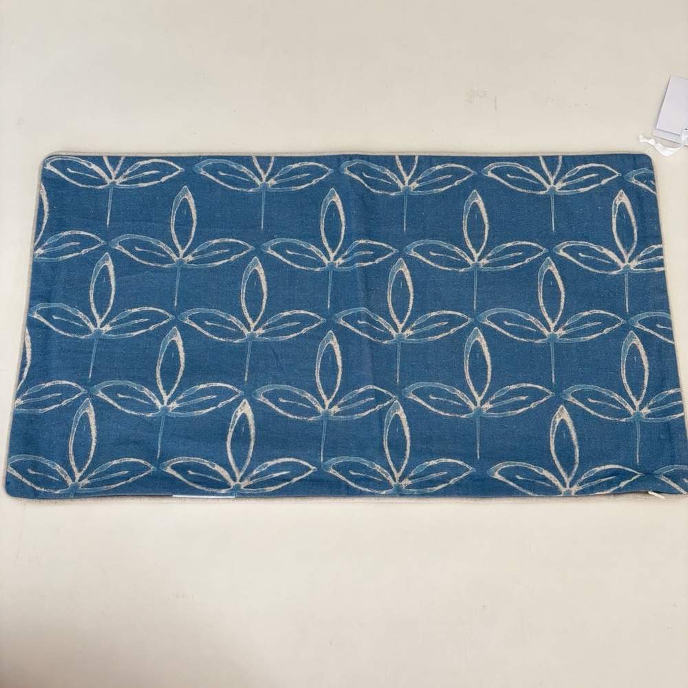 Villa Classic Home Kenzie Pillow Cover 14 x 26 Parisian Blue Pottery Barn Beige